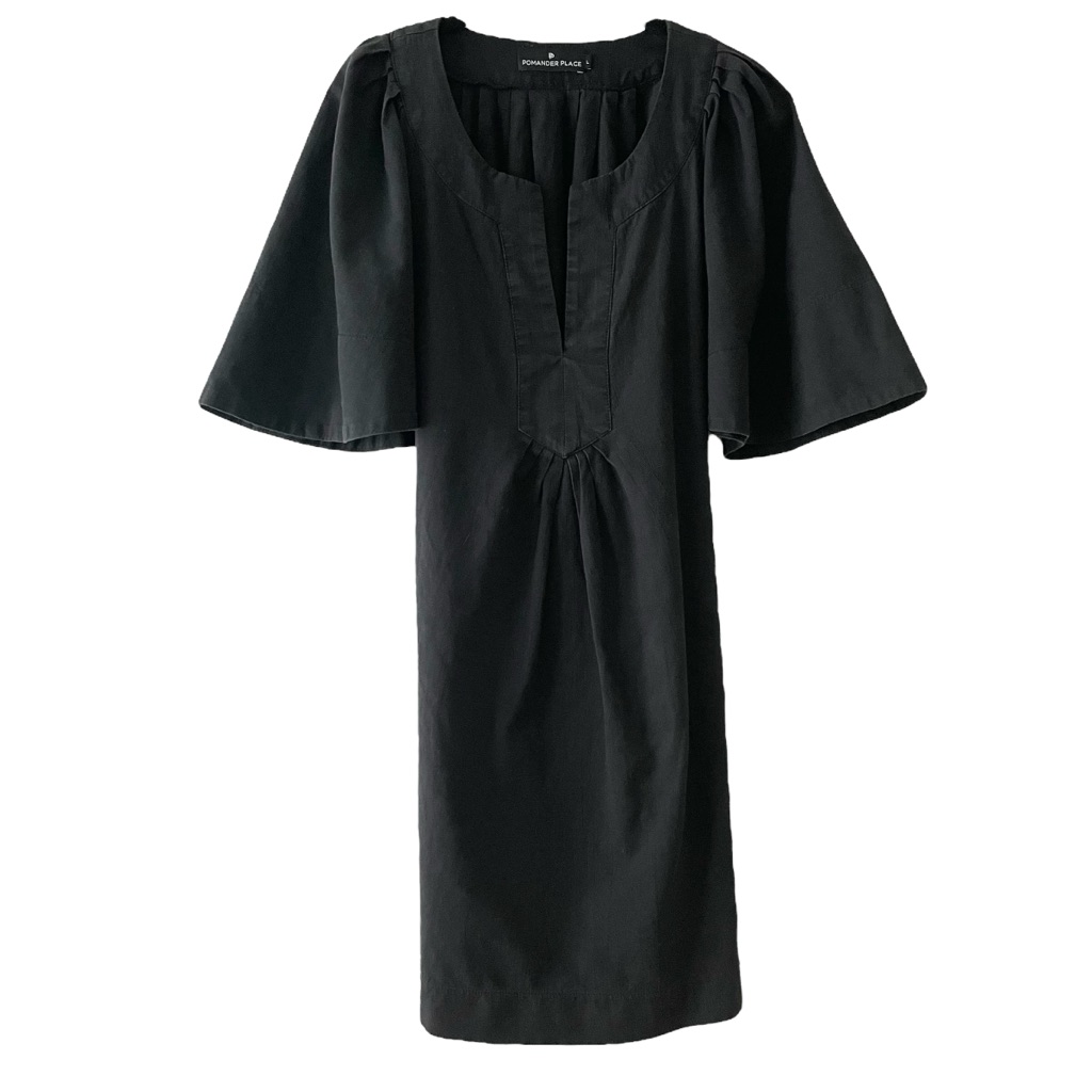 Pomander Place Black Mini Dress With Flutter Sleeves
